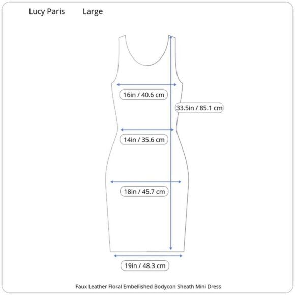 LUCY Paris Taupe Tan Faux Leather Rosette Waist Bodycon Sheath Mini Dress Large - Picture 17 of 17